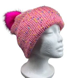 Pink Sprinkles Pom Beanie